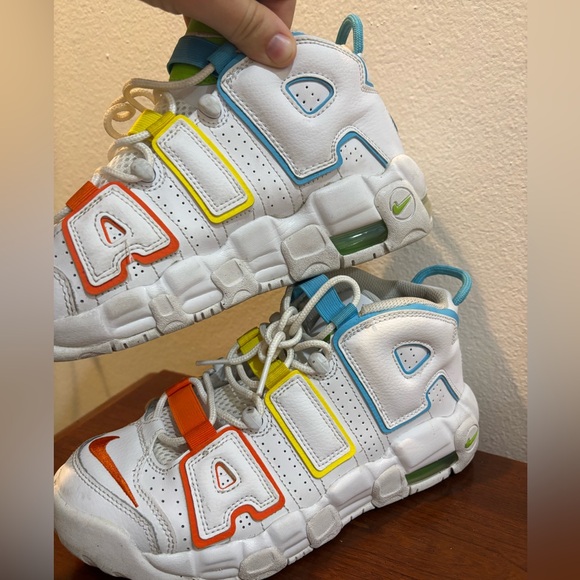 Nike Air More Uptempo GS “Multi-Color” White 6Y (Women’s 7.5) - Picture 2 of 11